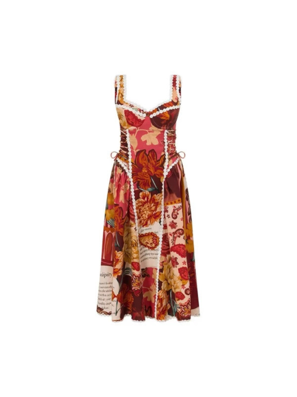 ZARA Fashionable Sexy Lace Linen Patchwork Cami Dress